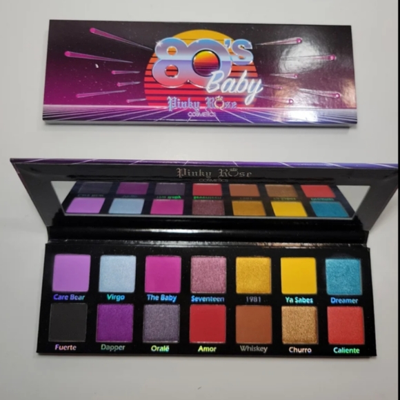 Pinky Rose "80's Baby" 14-pan Bold Color Rainbow Eyeshadow Palette - Picture 2 of 7